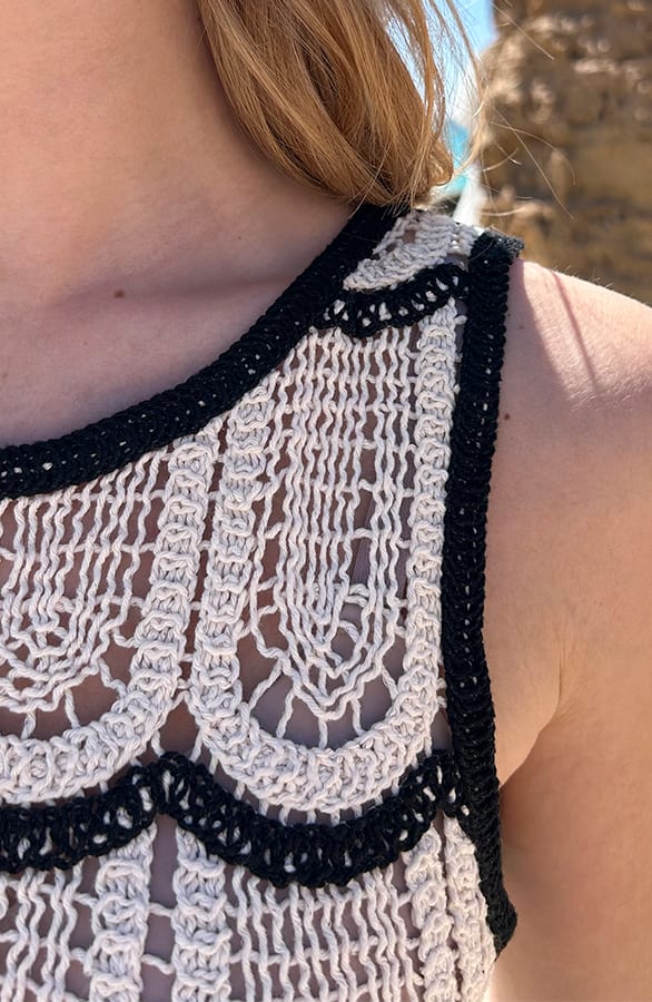 Gehaakte Cropped Top Ecru Zwart – shoparchief — foto 7