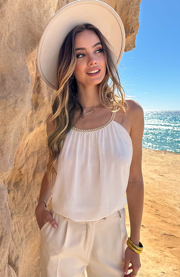 Gevlochten Detail Top Julie Ecru – shirts & tops — foto 4