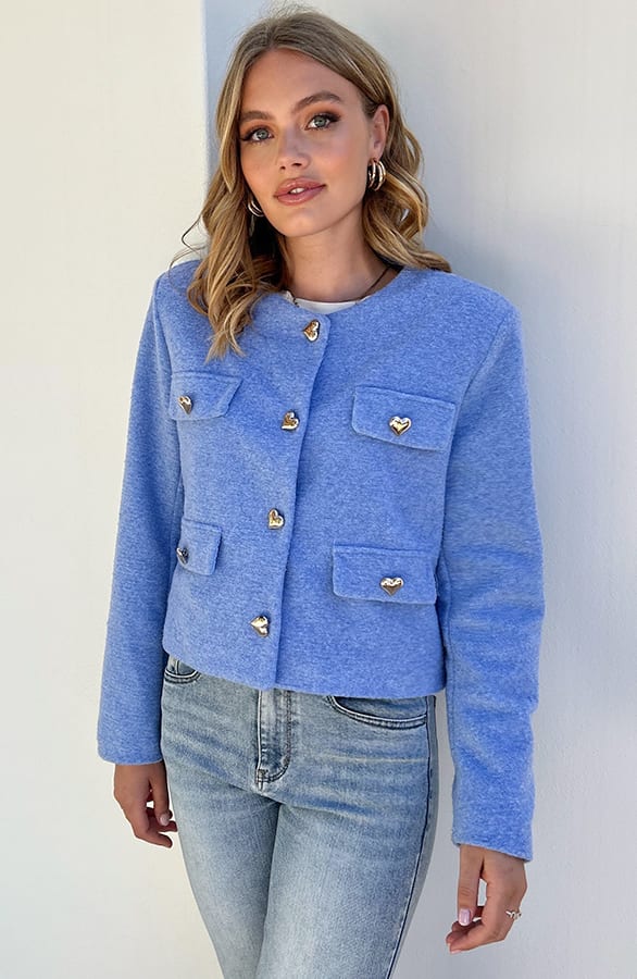 Heart Cardigan Jacket Kourtney Baby Blue – shoparchief — foto 5