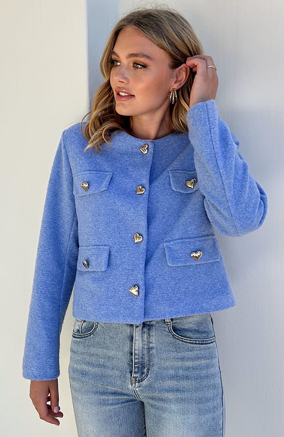Heart Cardigan Jacket Kourtney Baby Blue – shoparchief — foto 4