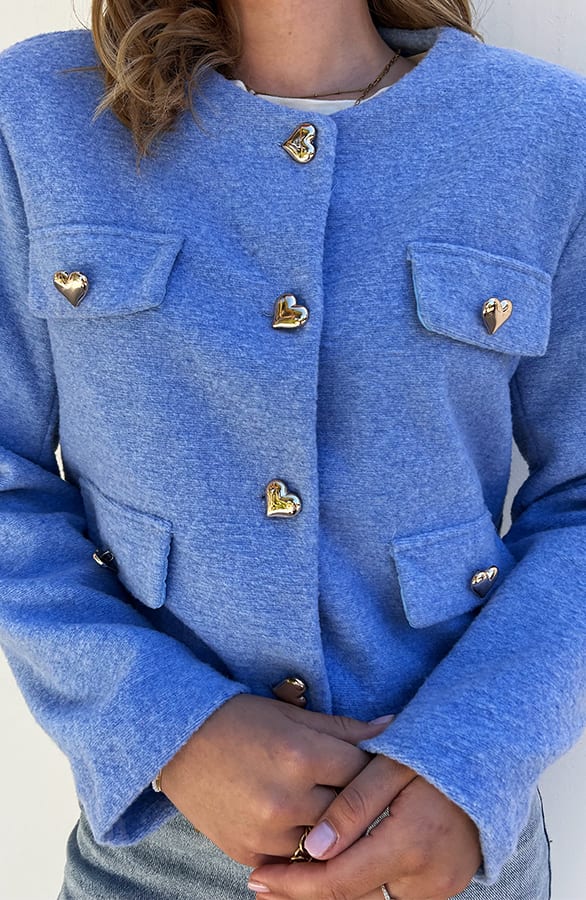 Heart Cardigan Jacket Kourtney Baby Blue – shoparchief — foto 6