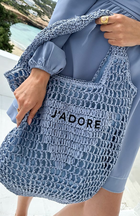 J Adore Tas Raffia Denim Blauw – shoparchief — foto 3