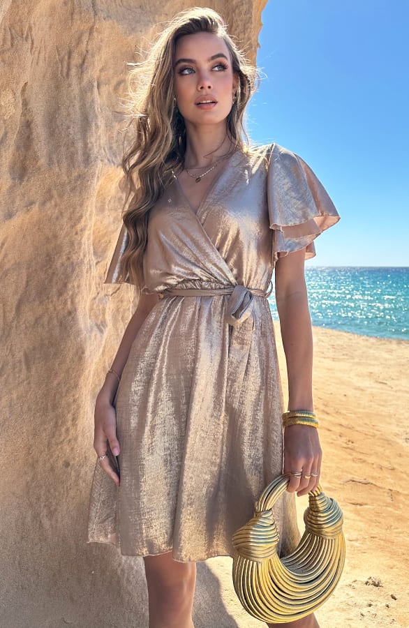 Jurk Nikkie Metallic Gold