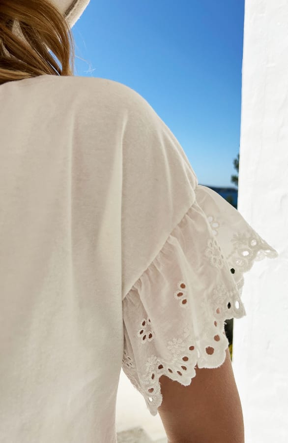 Katoenen Top Broderie Mouw Wit – shirts & tops — foto 7