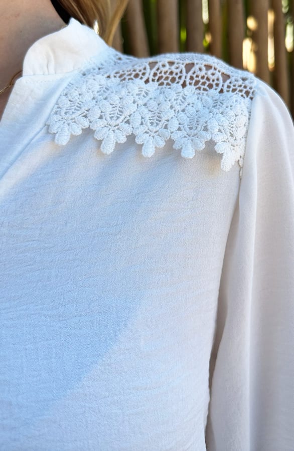 Lace Detail Blouse Janee Ecru – shoparchief — foto 7