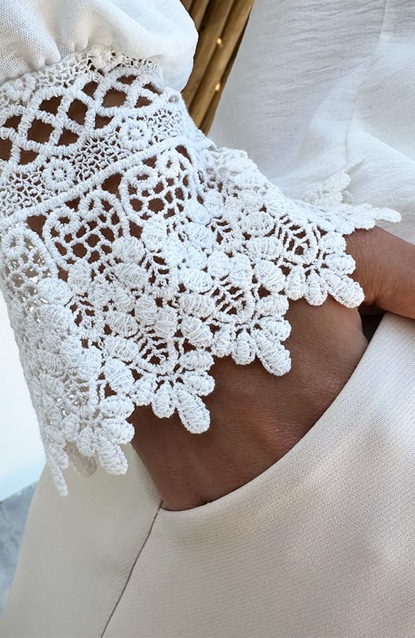 Lace Detail Blouse Janee Ecru – shoparchief — foto 6