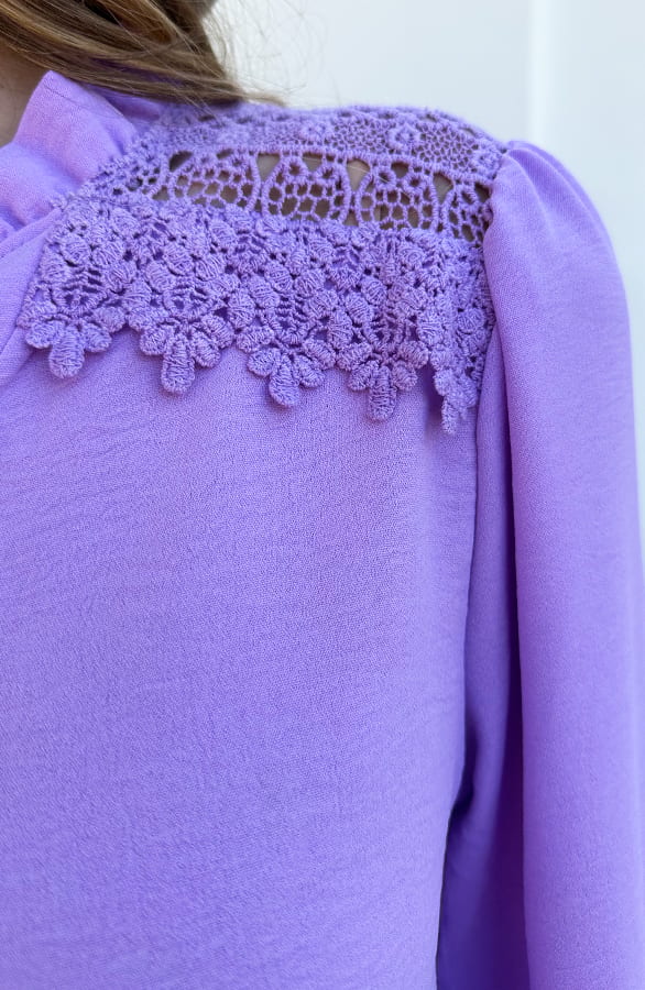 Lace Detail Blouse Janee Lila – kleding — foto 7