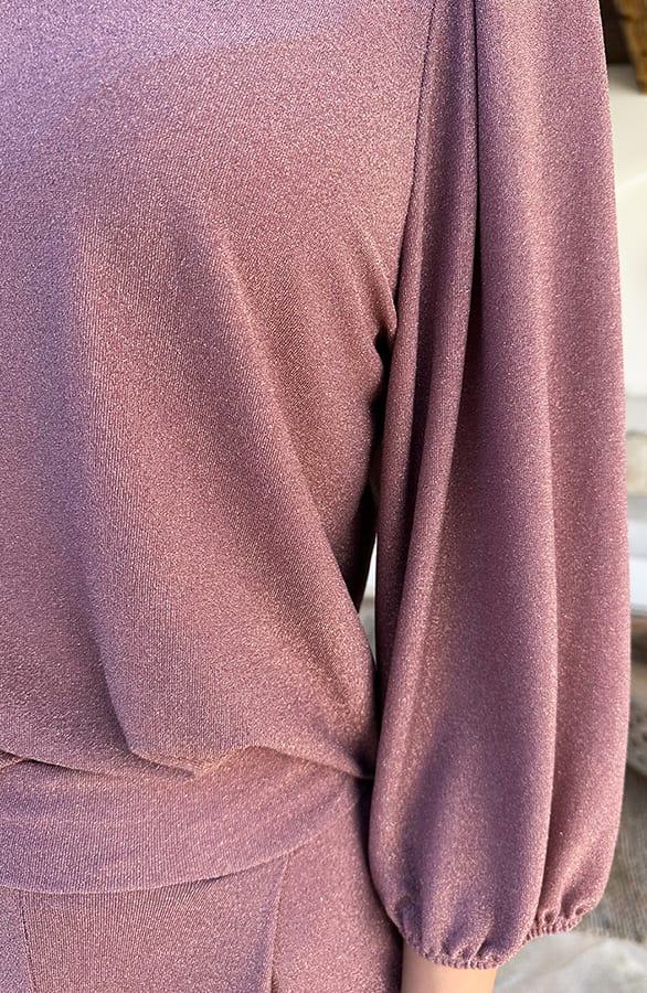 Limited Puff Sleeve Top Lilly Lurex Dust Roze – shoparchief — foto 4