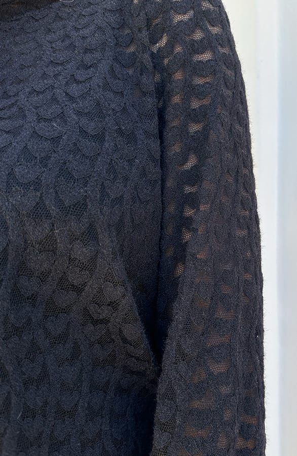 Long Sleeve Hartjes Mesh Top Tess Zwart – shirts & tops — foto 5