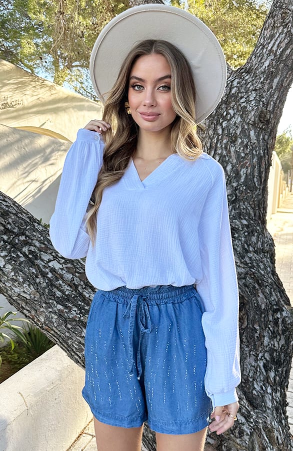 Loose Fit Short Evelyn Strass Denim – shoparchief — foto 6