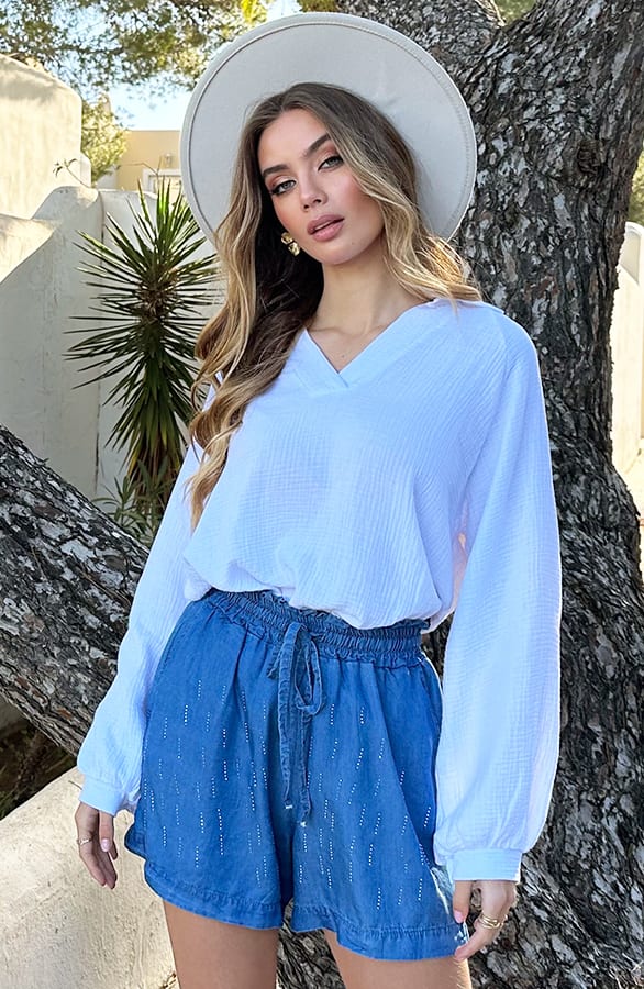Loose Fit Short Evelyn Strass Denim – shoparchief — foto 5
