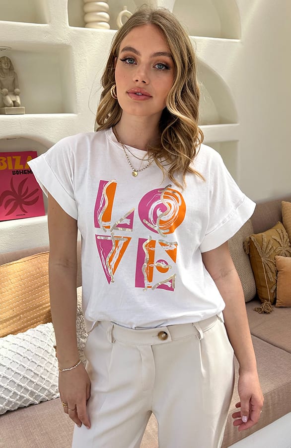 Love Print T-Shirt Marly Ecru – shoparchief