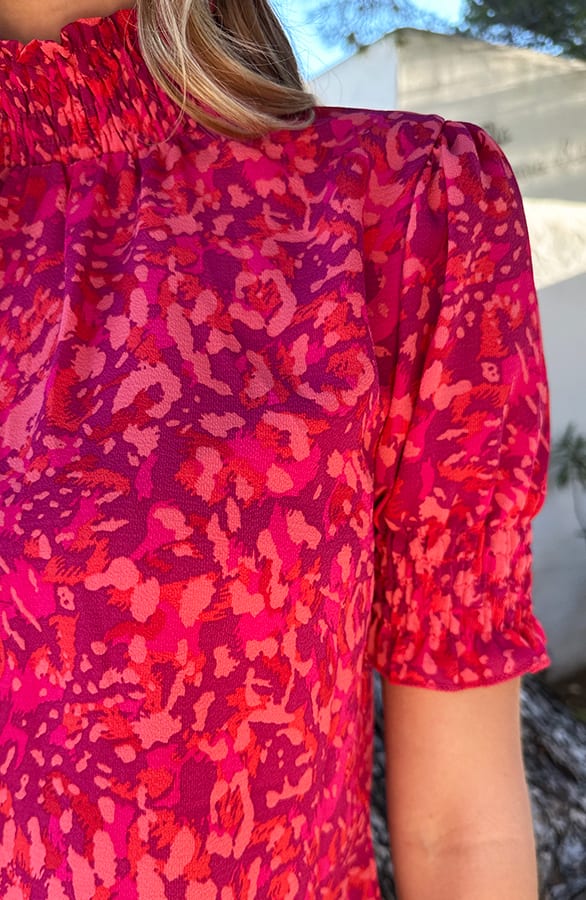 Lynn Top Print Fuchsia Koraal – shoparchief — foto 4