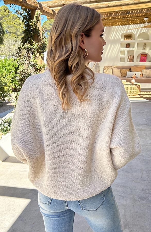 Oversized Boucle Trui Alisia Light Beige – shoparchief — foto 3