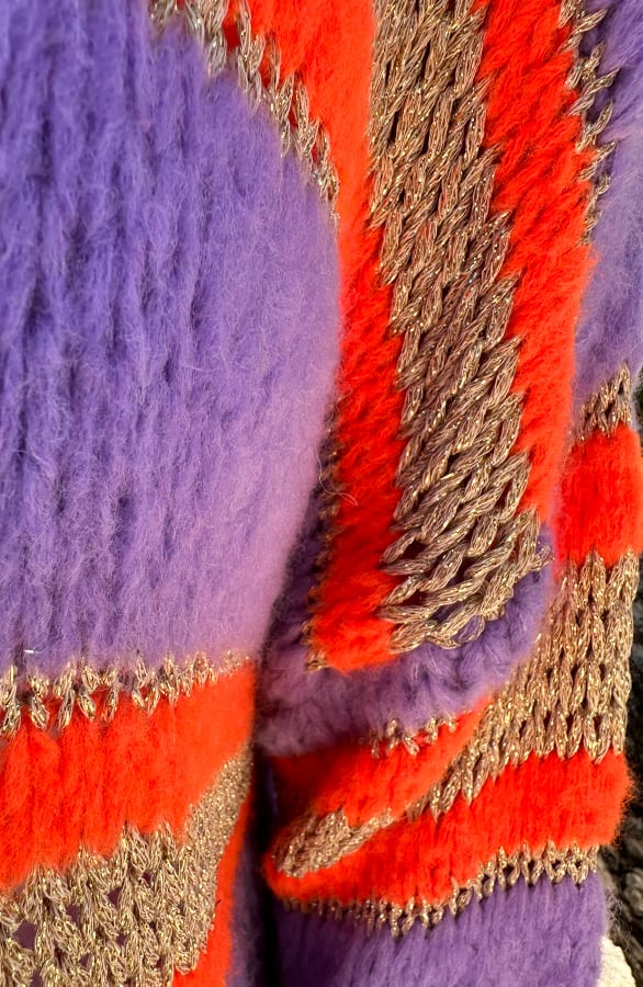 Oversized Cardigan Lila Neon Orange – shoparchief — foto 5