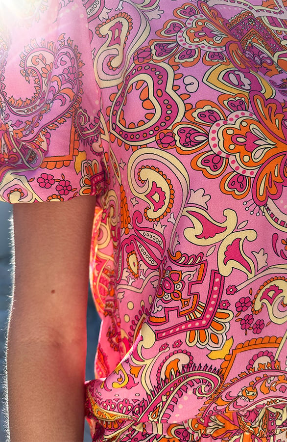 Paisley V-Hals Top Helen Dust Roze – shirts & tops — foto 6