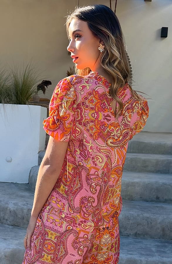 Paisley V-Hals Top Helen Dust Roze – shirts & tops — foto 3