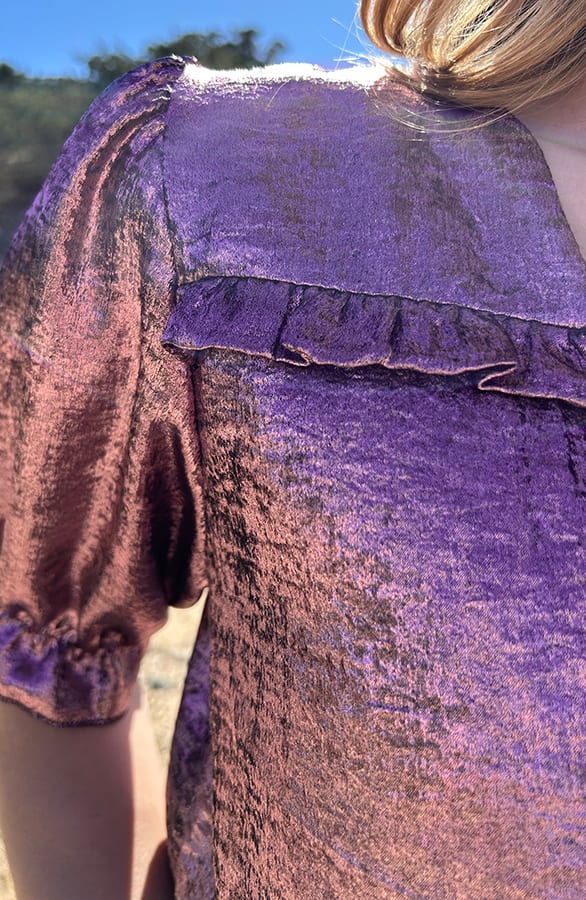 Pofmouwen Ruffle Top Demi Metallic Paars – shoparchief — foto 6