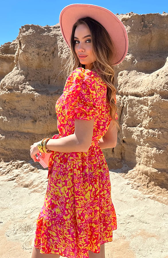 Print V-hals Jurk Sienna Gelato – shoparchief — foto 3