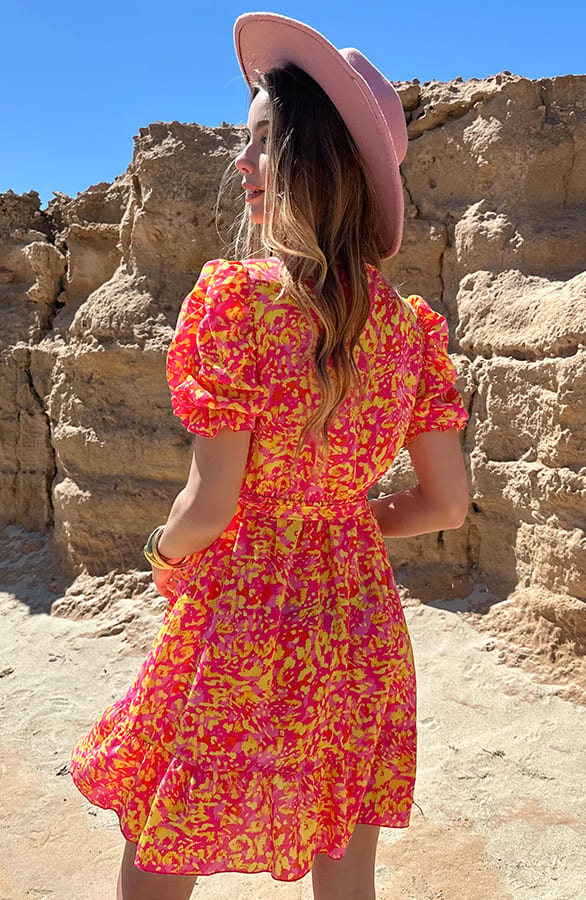 Print V-hals Jurk Sienna Gelato – shoparchief — foto 6