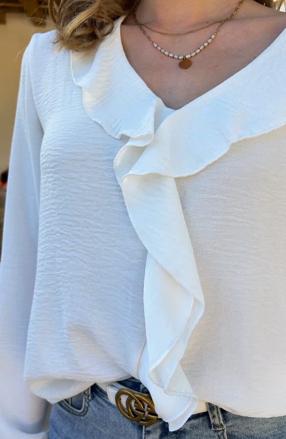 Ruffle Blouse Rumi Ecru – shoparchief — foto 6