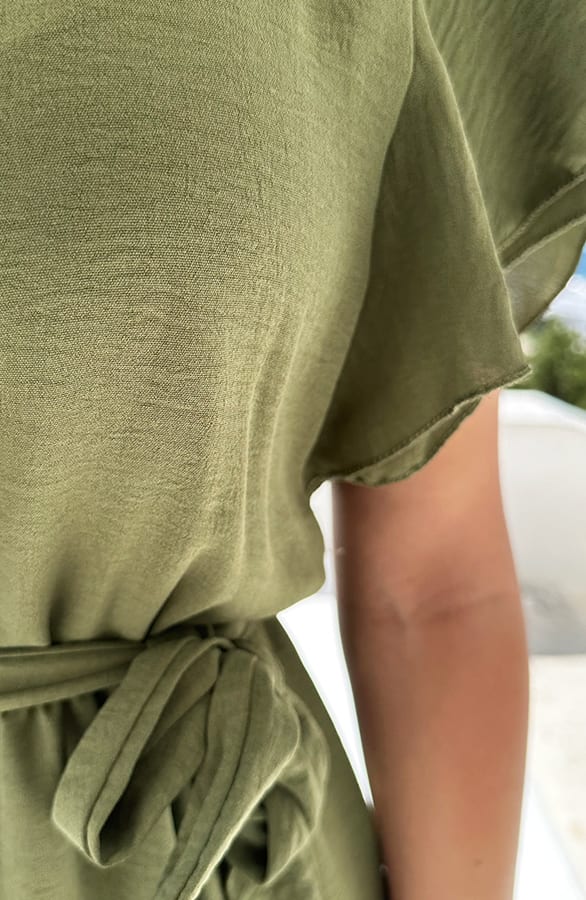 Ruffle Jurk V-Hals Vivy Army – alle jurkjes — foto 6