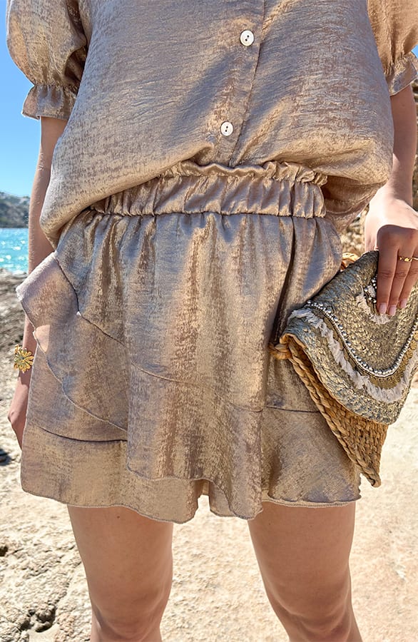 Ruffle Skort Polly Metallic Goud