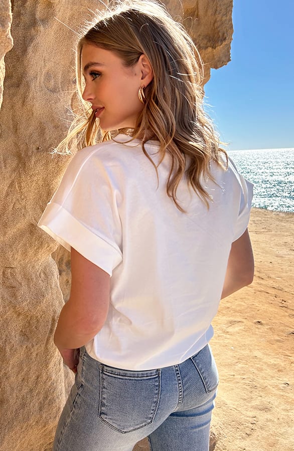 Smiley Detail T-Shirt Megan Ecru – shirts & tops — foto 4