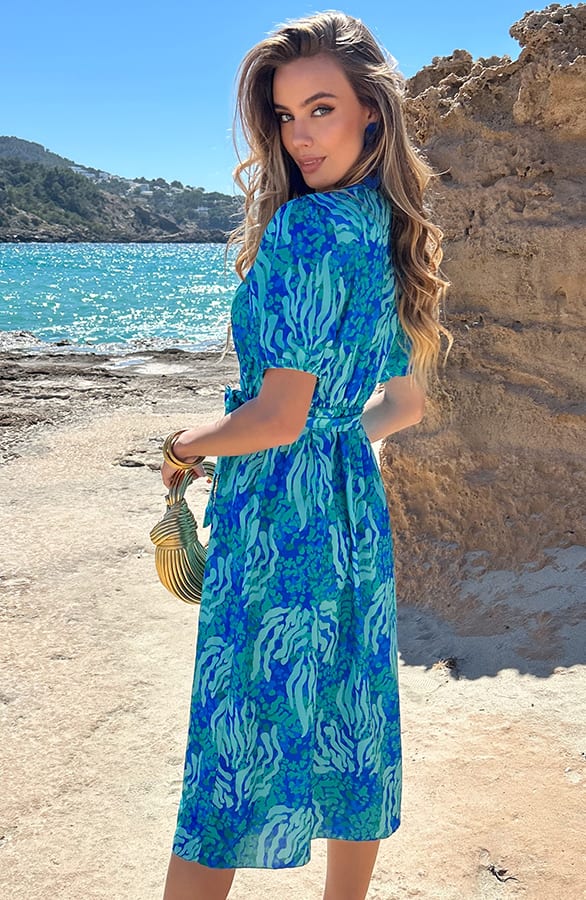Split Jurk Lilian Aqua Kobalt – alle jurkjes — foto 5