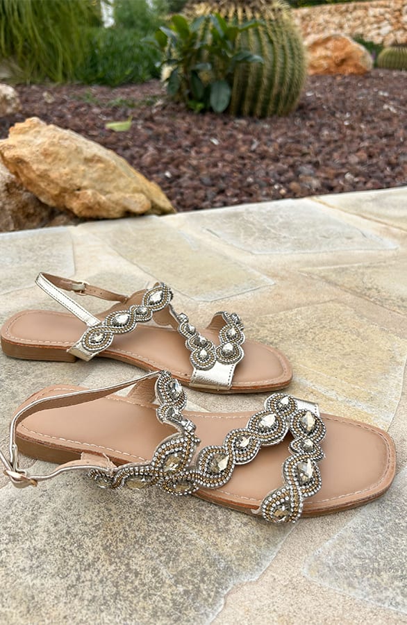 Strass Sandalen Goud – shoparchief — foto 3