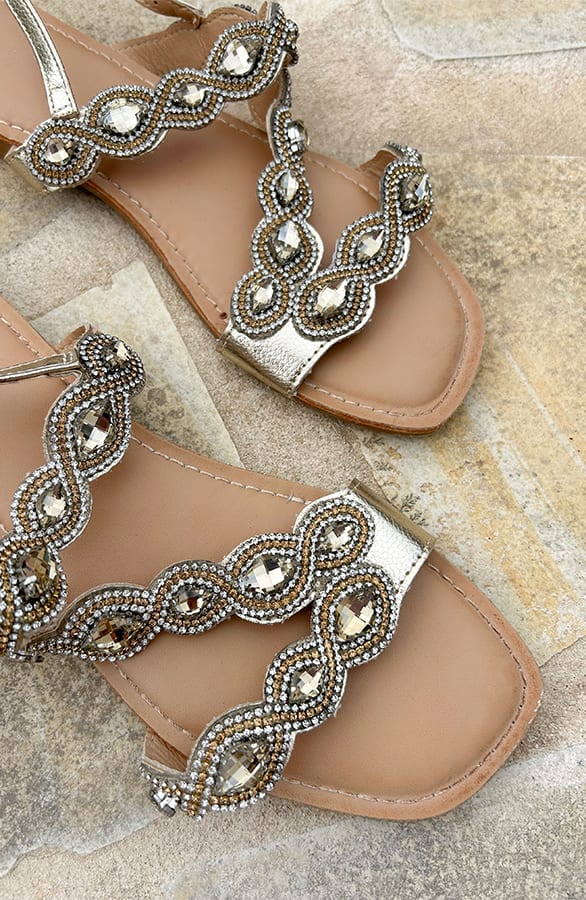 Strass Sandalen Goud – shoparchief