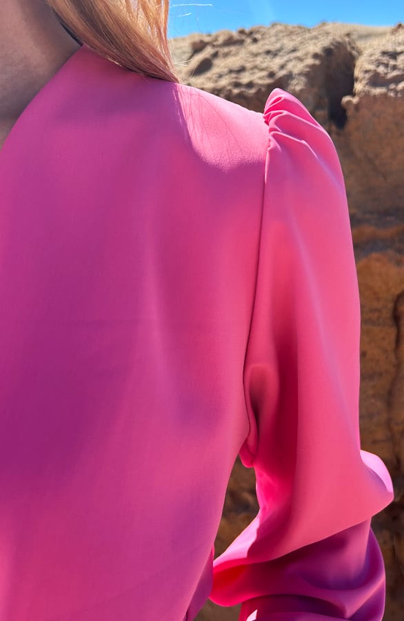 Strik Detail Jurk Ivy Fuchsia – alle jurkjes — foto 6