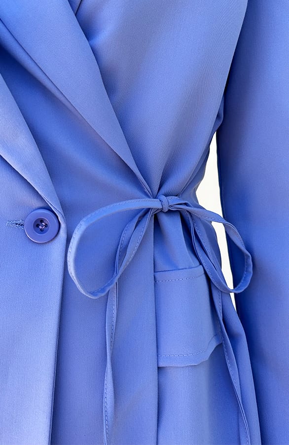 Strik Detailed Blazer Pastel Blauw – shoparchief — foto 5