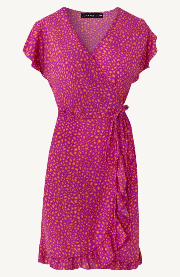 Strik Jurk Cheetahprint Jade Paars Oranje – shoparchief — foto 5