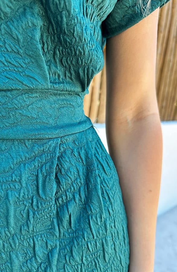 Strik Jurk Met Textuur Emerald – alle jurkjes — foto 5