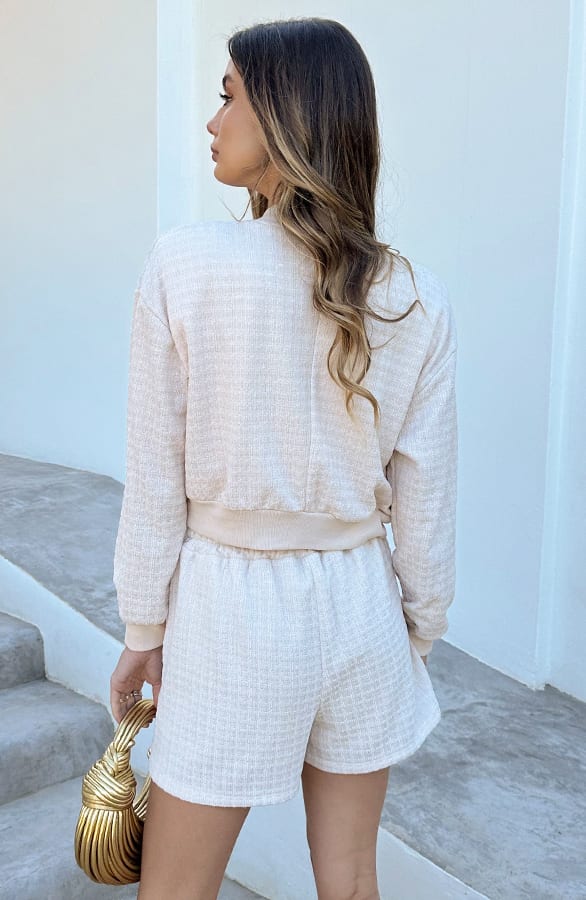 Tweed Jasje Geruit Skylar Beige – jassen — foto 3