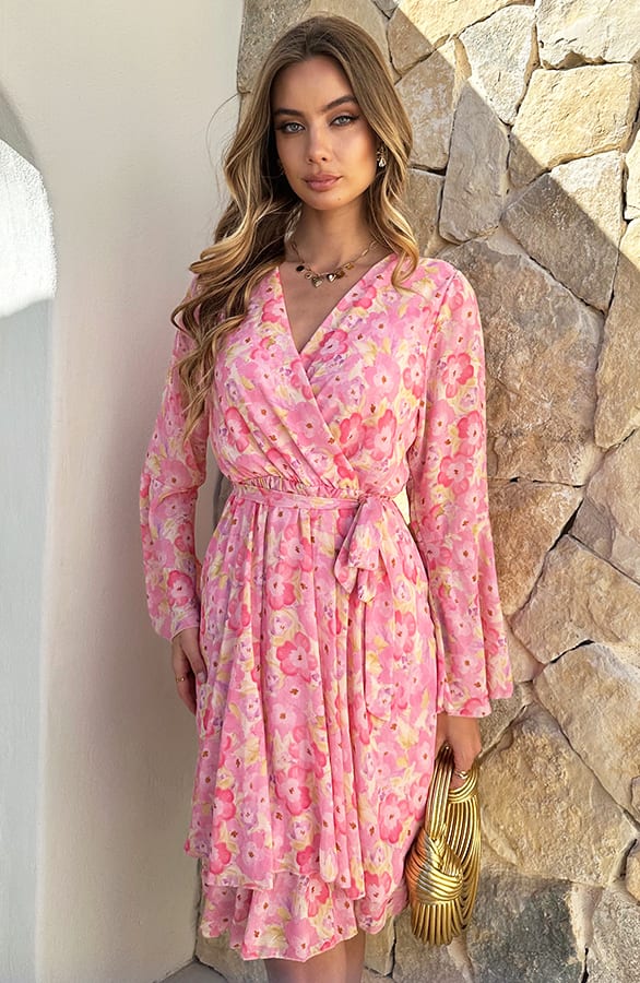 Wijde Mouw Jurk Ella Pastel – shoparchief — foto 7
