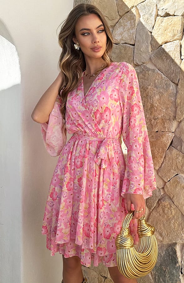 Wijde Mouw Jurk Ella Pastel – shoparchief