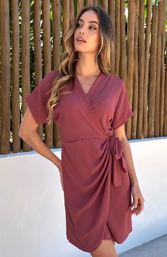 Wrap Jurk Fenna Dust Roze – alle jurkjes — foto 3