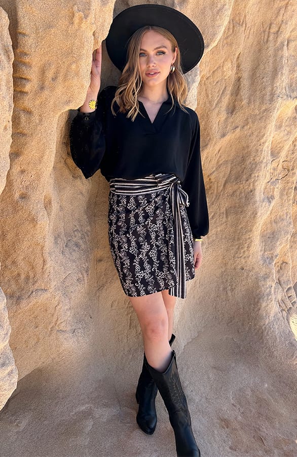 Wrap Skirt Savannah Zwart – shoparchief — foto 3