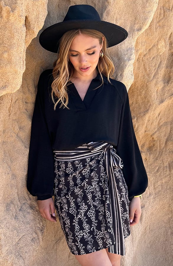 Wrap Skirt Savannah Zwart – shoparchief — foto 6