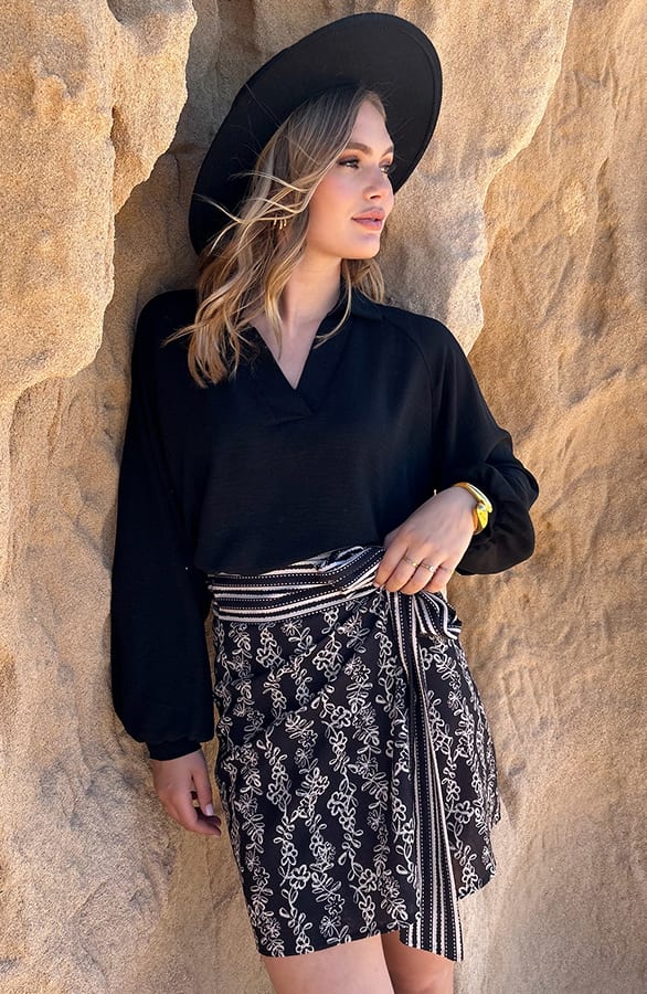Wrap Skirt Savannah Zwart – shoparchief — foto 4