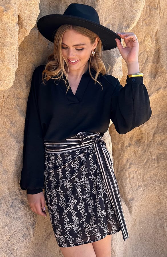 Wrap Skirt Savannah Zwart – shoparchief — foto 2