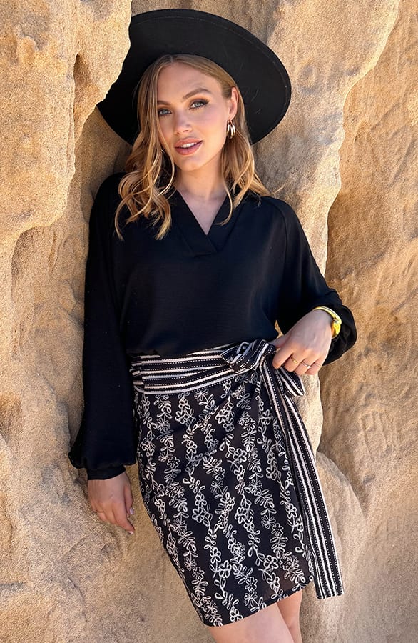 Wrap Skirt Savannah Zwart – shoparchief — foto 5