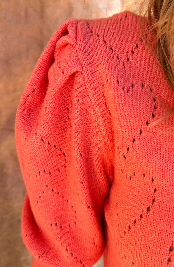 Zachtgebreide Hartjes Top Yaela Koraal – shoparchief — foto 6