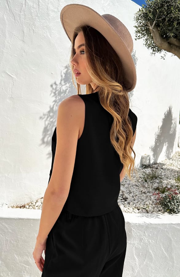 Button Muse Gilet Zwart – shoparchief — foto 3