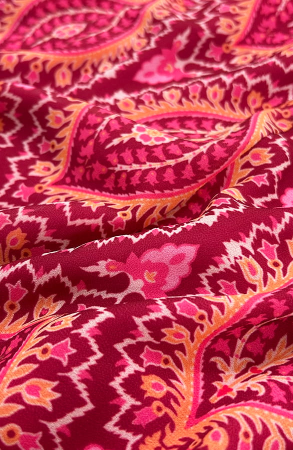 Paisley Strik Skort Roze Rood – shorts — foto 3