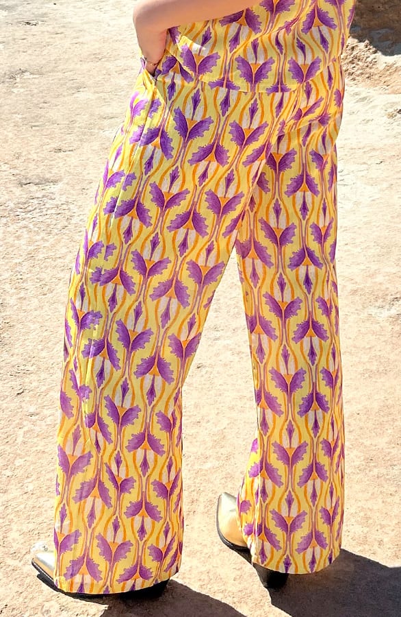Pantalon Print Geel – flared broeken — foto 3