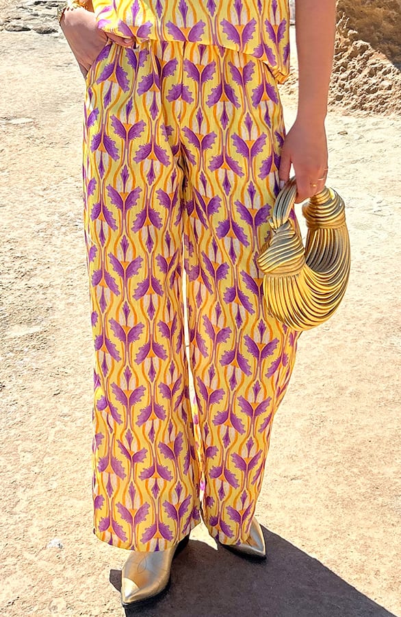 Pantalon Print Geel – flared broeken — foto 2