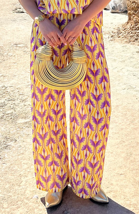 Pantalon Print Geel